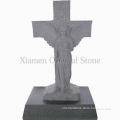 Natural Granite Stone Cross Sculpture Cemetery Memorial Tombstone Headstone